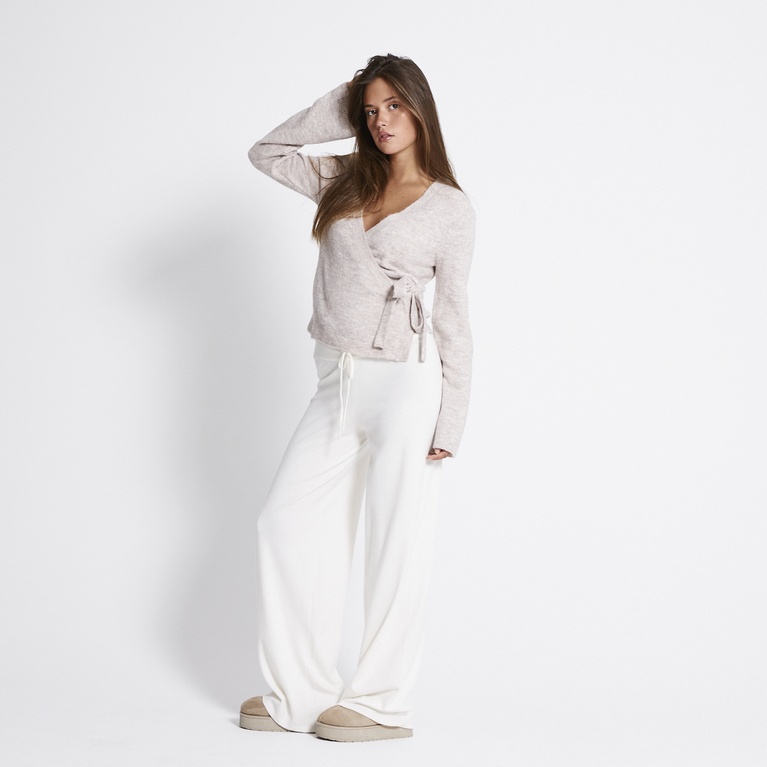 Wrap knit cardigan" Willow" Light Beige